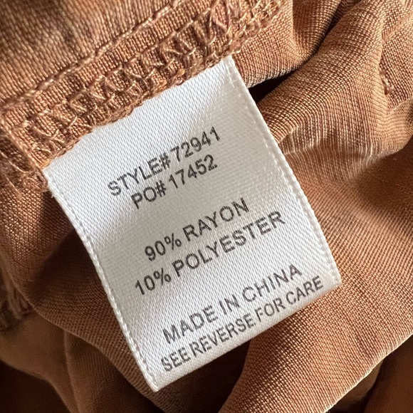 Skies Are Blue Women's Camel Brown Wide Leg minimalist Baggy Loose Fit Pants - Picture 8 of 13